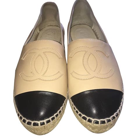 chanel espadrille beige|authentic chanel espadrilles.